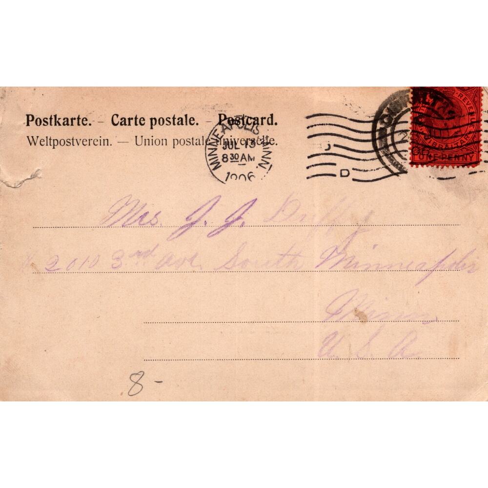 Gruss Von Bord Des Dampfers SS Prinzess Irene 1906 Postcard - Picture 2 of 2